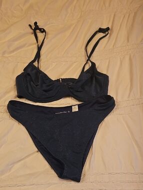 Abercrombie & Fitch Navy Sparkle Underwire Bikini